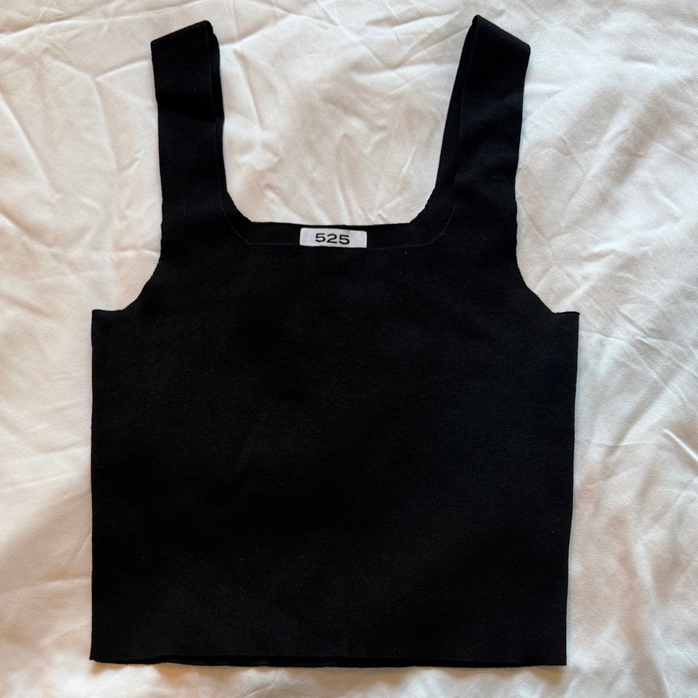525 America Women's Classic Black Crop Top - size S